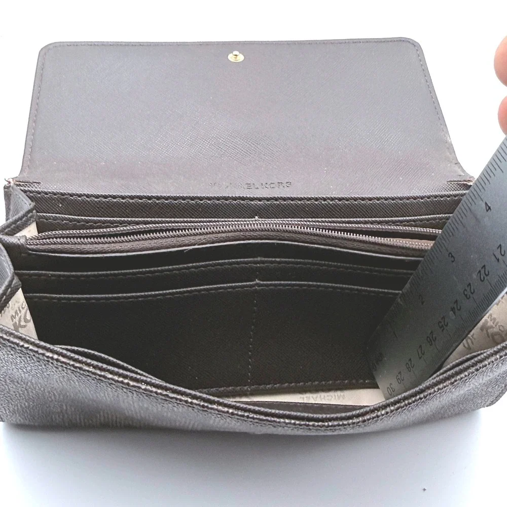 Michael‎ Kors Wallet OS Brown Signature Fulton Flap Continental Monogram Logo